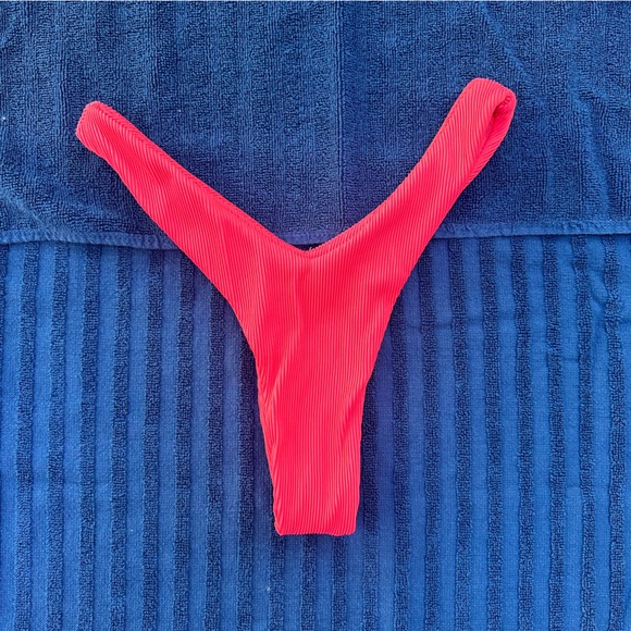 Pink Ribbed Swim Bottom - Picture 2 of 3